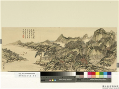 清方琮画山水八帧　册　绣岩锦树,绘画,山水,人物,船
