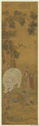 元赵孟頫浴象图　轴,绘画,佛道人物,经史-故事,走兽,山水,器用,花草,树木
