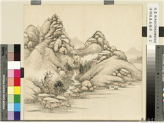 清胡桂春台积翠　册　平湖翠岭,绘画,山水,树木,建筑