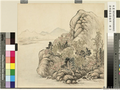 清胡桂春台积翠　册　溪山高阁,绘画,山水,人物,树木,花草,建筑
