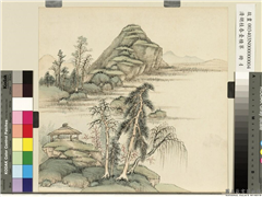 清胡桂春台积翠　册　疏林亭子,绘画,山水,树木,花草,建筑
