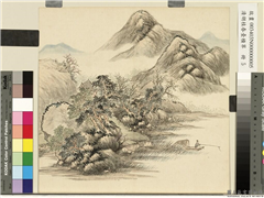 清胡桂春台积翠　册　芦岸钓艇,绘画,山水,人物,树木,花草,建筑,船,器用