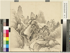 清胡桂春台积翠　册　泉壑虚亭,绘画,山水,树木,建筑