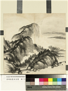 清胡桂夏甸含薰　册　夏雨欲来,绘画,山水,树木,建筑