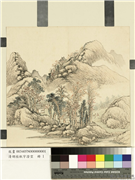 清胡桂秋宇澄空　册　野居客至,绘画,山水,人物,树木,建筑