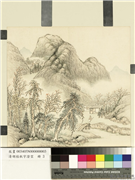 清胡桂秋宇澄空　册　苍崖静舍,绘画,山水,人物,树木,建筑,器用