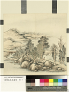 清胡桂秋宇澄空　册　秋林策杖,绘画,山水,人物,树木,建筑,器用