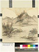 清胡桂冬岩贞静　册　孤舟虚亭,绘画,山水,树木,花草,建筑,船