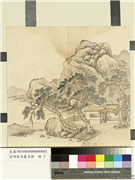 清胡桂冬岩贞静　册　松静坐读,绘画,山水,树木,人物,建筑,器用