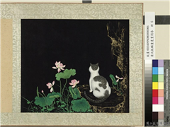 清沈振麟画耄耋同春　册　莲花狸奴,绘画,走兽,花草,山水