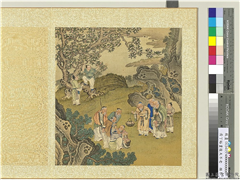 清丁裕画後天不老　册　秤桃,绘画,祥瑞,人物,山水,树木,器用