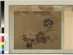 清黄慎王旼序荣集绘　册　月季石榴,绘画,花草