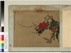 清黄慎王旼序荣集绘　册　白梅茶花,绘画,花草