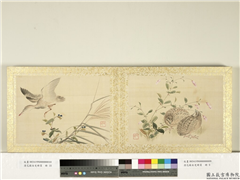 清花蹊女史册页　册　红蓼鹌鹑,绘画,翎毛,花草