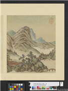 清佛延画油画山水图　册　山水（一）,绘画,山水,建筑,树木