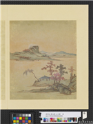 清佛延画油画山水图　册　山水（六）,绘画,山水,建筑,树木
