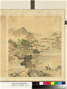 清徐天序山水画册　册　行旅,绘画,山水,人物,树木,走兽,建筑,器用