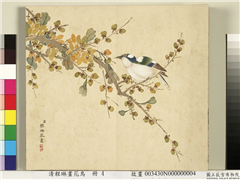清程琳画花鸟　册　腊梅山雀,绘画,花草,翎毛