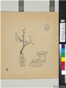 清张忠画花卉　册　瓶梅,绘画,花草,器用