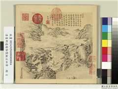 清董邦达绘御制拟古四章　册　松竹白云,绘画,山水,人物,树木,建筑,器用