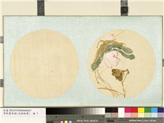 清光绪御笔绢画扇面　册　荷香莲篷,绘画,花草