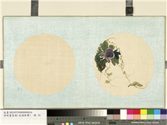 清光绪御笔绢画扇面　册　设色葡萄,绘画,果蔬