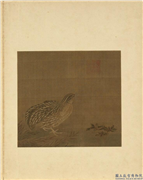 宋元名绘　册　无款鹌鹑,绘画,翎毛,花草