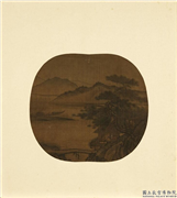 列朝名绘合册　册　无款松阴结屋,绘画,山水,人物,树木,建筑,船,器用,花草