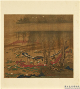 列朝名绘合册　册　无款莲塘画舸,绘画,山水,花草,人物,船,树木,建筑,翎毛,器用