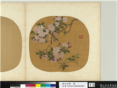 诸仙妙绘　册　无款海棠白头,绘画,花草,翎毛