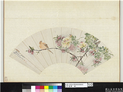花卉画册　册　明顾云臣碧桃月季,绘画,花草,翎毛