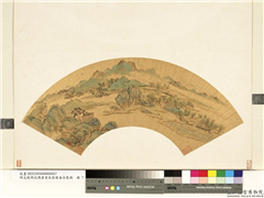 明文徵明沈周唐寅仇英便面合装册　册　明仇英山水,绘画,山水,人物,树木,花草,建筑,船