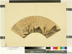 明人画扇　册　明孙克弘玉兰,绘画,花草