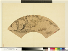 明人便面画册（三）　册　明周之冕柳岸秋容,绘画,山水,树木,花草,翎毛,建筑