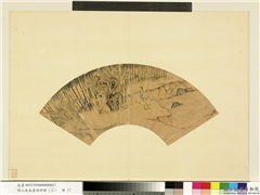 明人便面画册（三）　册　明钱贡竹林觞咏,绘画,山水,人物,树木,器用