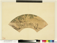 明人便面画册（三）　册　明钱贡桐下联吟,绘画,经史-故事,山水,树木,人物,翎毛,器用