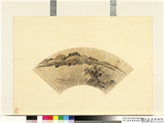 明人便面画册（四）　册　明吴廷羽春江钓艇,绘画,山水,建筑,人物,树木,船,器用