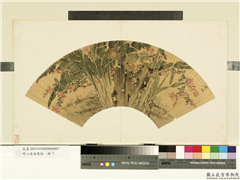 明人便面集锦　册　明陈栝芭蕉紫薇,绘画,山水,树木,花草