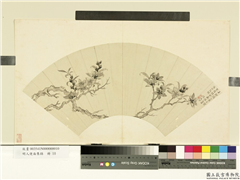 明人便面集锦　册　明谈志伊桃花,绘画,花草