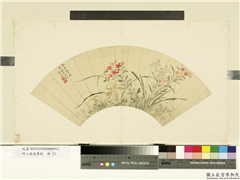 明人便面集锦　册　明陈粲石竹花,绘画,花草