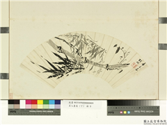 名人画扇（丁）　册　明桂琳写竹,绘画,树木