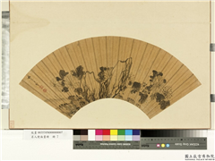 名人便面画册　册　明吴之琯菊石,绘画,花草,山水