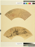 名人书画扇（壬）　册　明周之冕芙蓉,绘画,花草