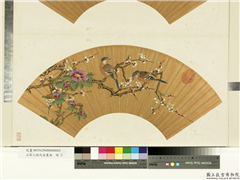山水人物泥金箑面　册　无款梅茶山鸟,绘画,花草,翎毛