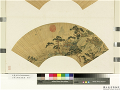 山水人物泥金箑面　册　无款瑶宫双凤,绘画,山水,建筑,人物,树木,花草,翎毛,器用