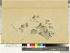 明人画扇（利）　册　明张寅秋海棠枸杞子,绘画,花草,山水