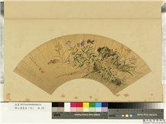 明人画扇（利）　册　明陈懿秋花蛱蝶,绘画,山水,花草,草虫