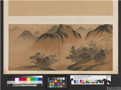 明文徵明山水　册　雨景山水,绘画,山水,树木,建筑