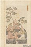 明吴彬画楞严廿五圆通佛像　册　峤陈五比丘,绘画,佛道人物,经史-故事,树木