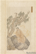 明吴彬画楞严廿五圆通佛像　册　毕陵迦盘蹉,绘画,佛道人物,经史-故事,树木,花草